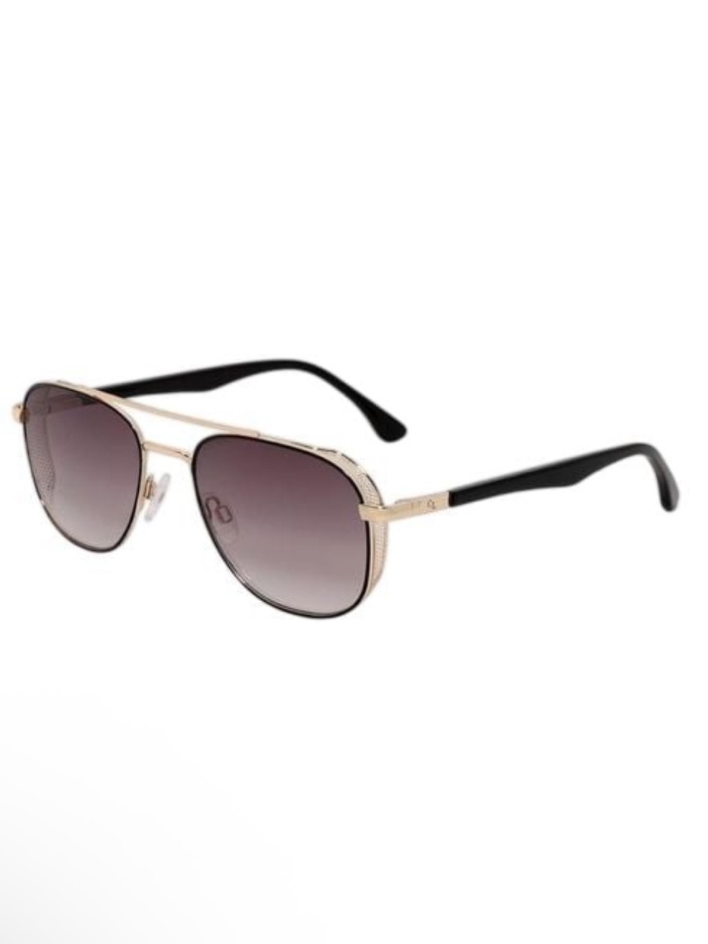 NEW Carolina Lemke Carlos Black & Gold Double Bridge Round Sunglasses UNISEX